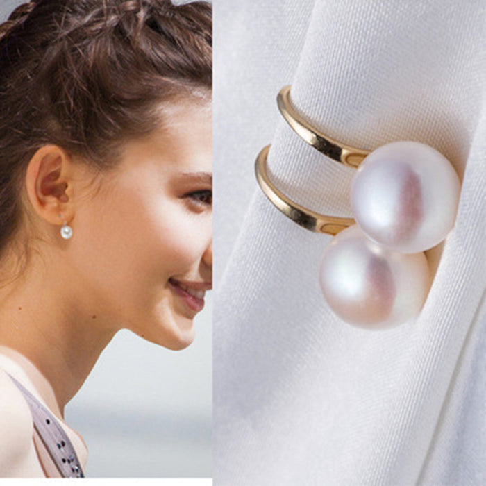 Classic Lustrous Pearl Drop Earrings | Minimalist Silver-Tone French Hook Bridal Earrings