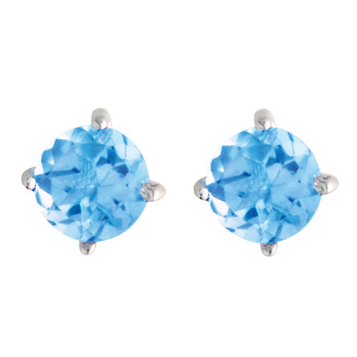 Classic Round Gemstone Stud Earrings