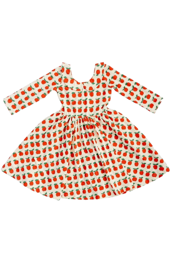 Dress with red and white pattern on a white background