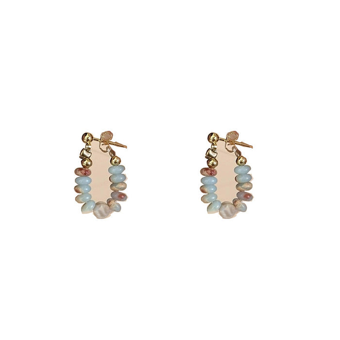 Colorful Dopamine Stone Pearl Earrings