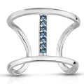 Contemporary Blue Topaz Ring