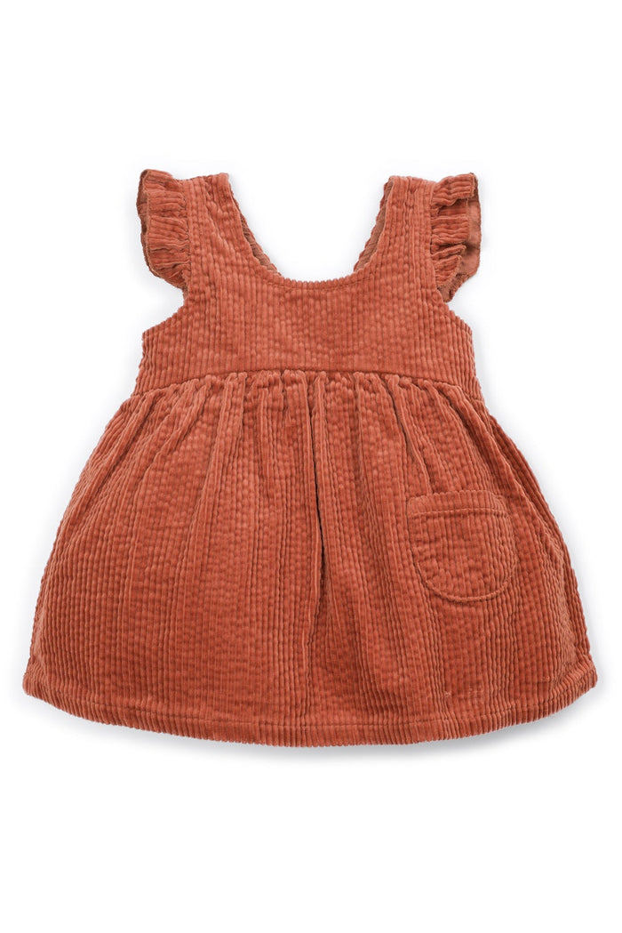 Rust corduroy baby dress