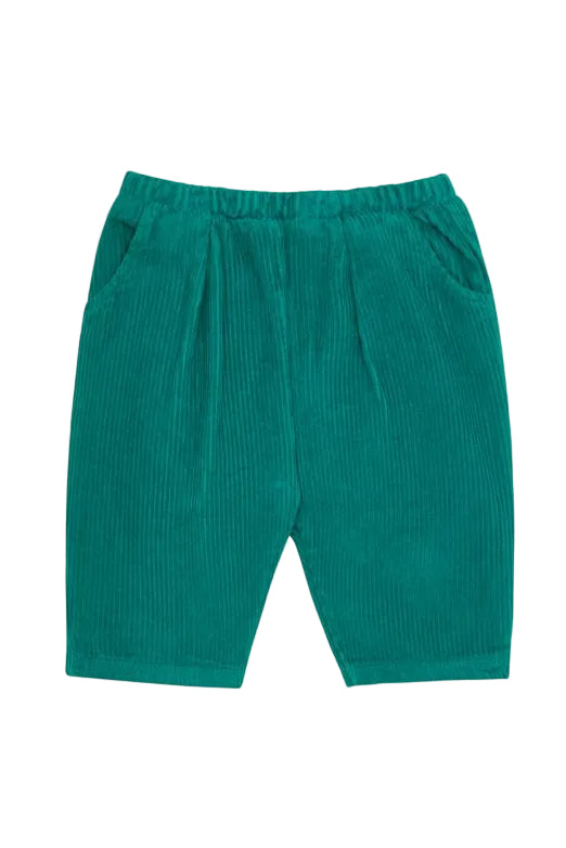 Green corduroy baby pants.