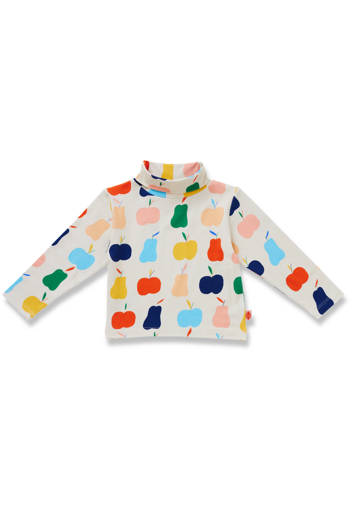 Turtleneck with colorful fruit pattern