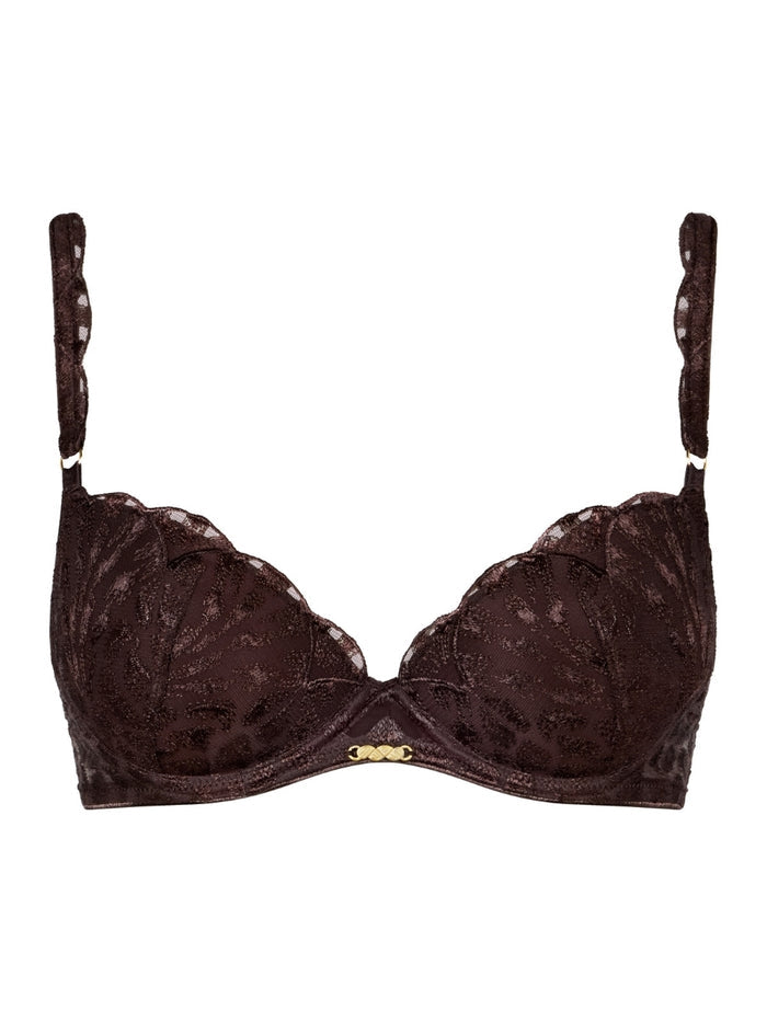 Crazy In Love Moulded Push Up Bra - Satin Brown