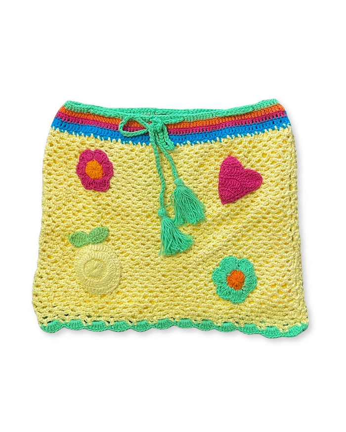 Crochet Skirt -  Yellow/Lime