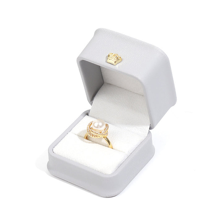 Crown Rounded Ring Jewelry Pendant Box
