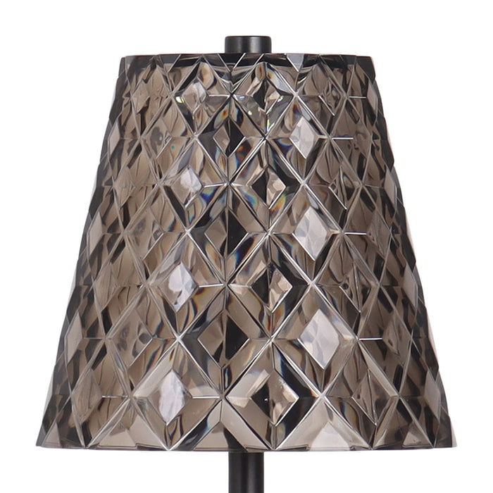 "Crystal Radiance II" Rechargeable LED Metal Accent Lamp (Set of 2) - Matte Black / Smoke