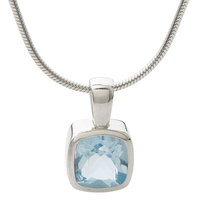 Cushion-Cut Blue Topaz Necklace