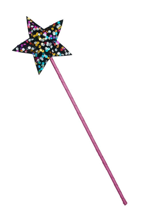 Colorful star-shaped wand on a white background