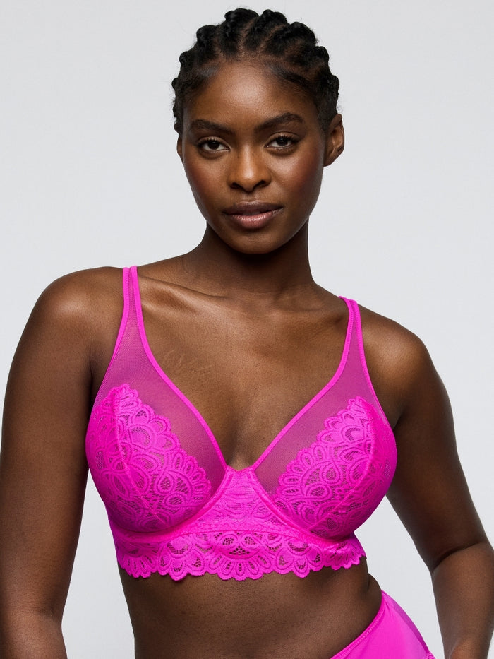 Dear Night Longline Plunge Bra - Influencer Pink