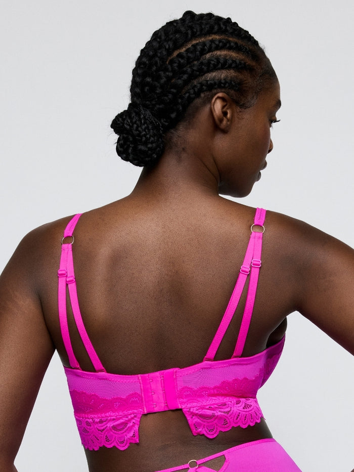 Dear Night Longline Plunge Bra - Influencer Pink