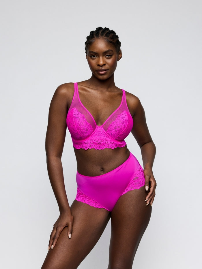 Dear Night Longline Plunge Bra - Influencer Pink