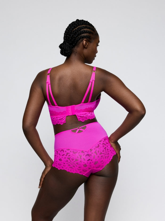 Dear Night Longline Plunge Bra - Influencer Pink