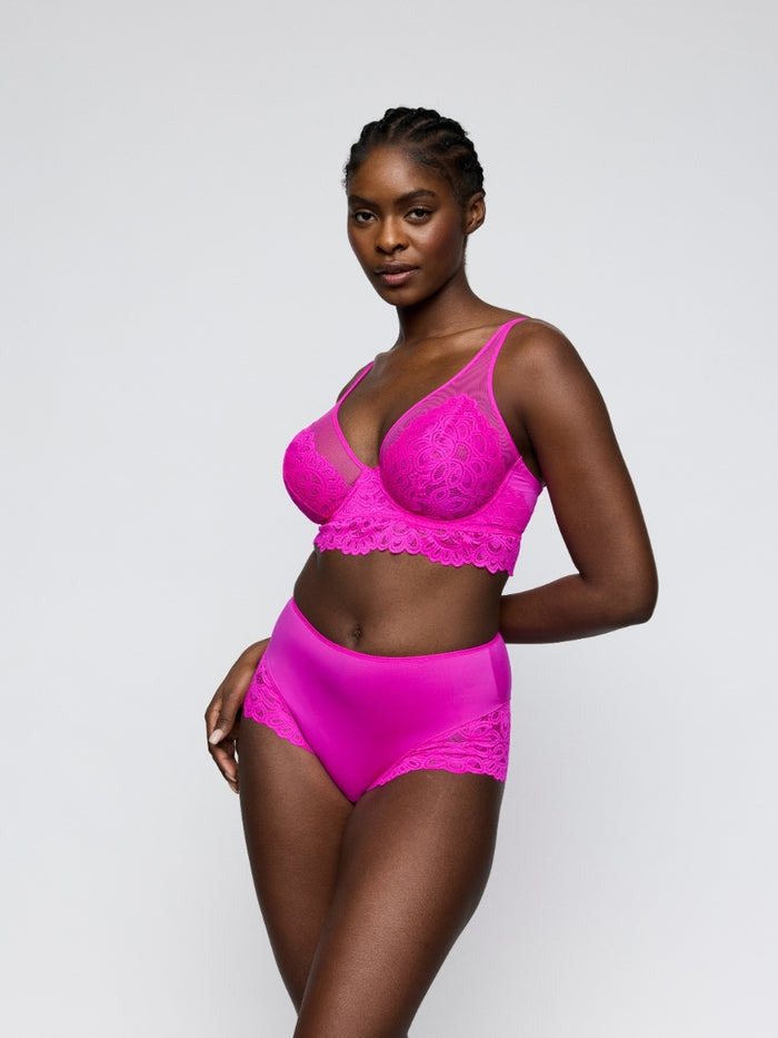Dear Night Longline Plunge Bra - Influencer Pink