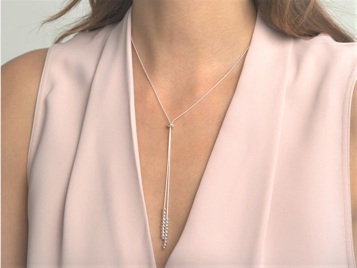 Diamond Cut Lariat Necklace