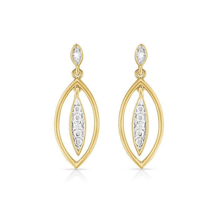 Diamond Leaf Earrings- Final Sale