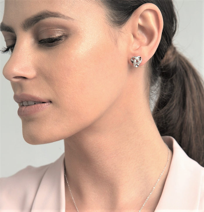 Diamond Love Knot Earrings