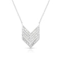 photo of V pendant, .15twt round diamonds set in sterling silver on a cable chain