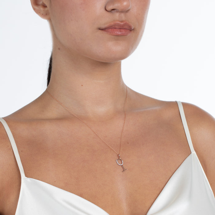 Diamond Wine Glass Pendant- Final Sale