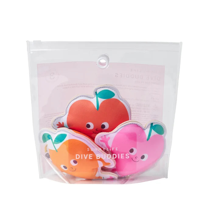 Packaged product with cartoon characters labeled 'Dive Buddies' on a white background