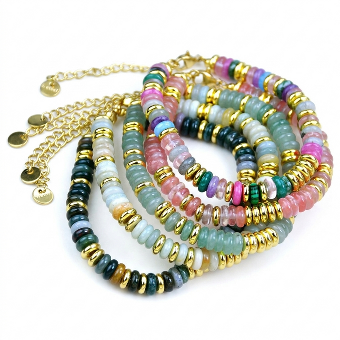 Dopamine Colorful Natural Stone Beaded Bracelet