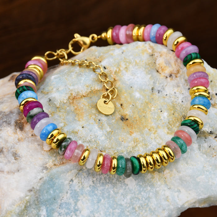Dopamine Colorful Natural Stone Beaded Bracelet