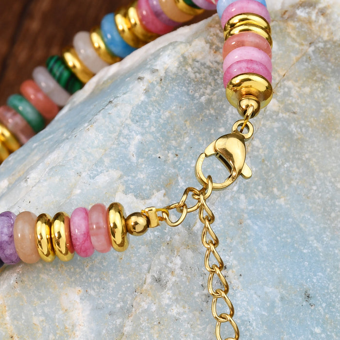 Dopamine Colorful Natural Stone Beaded Bracelet