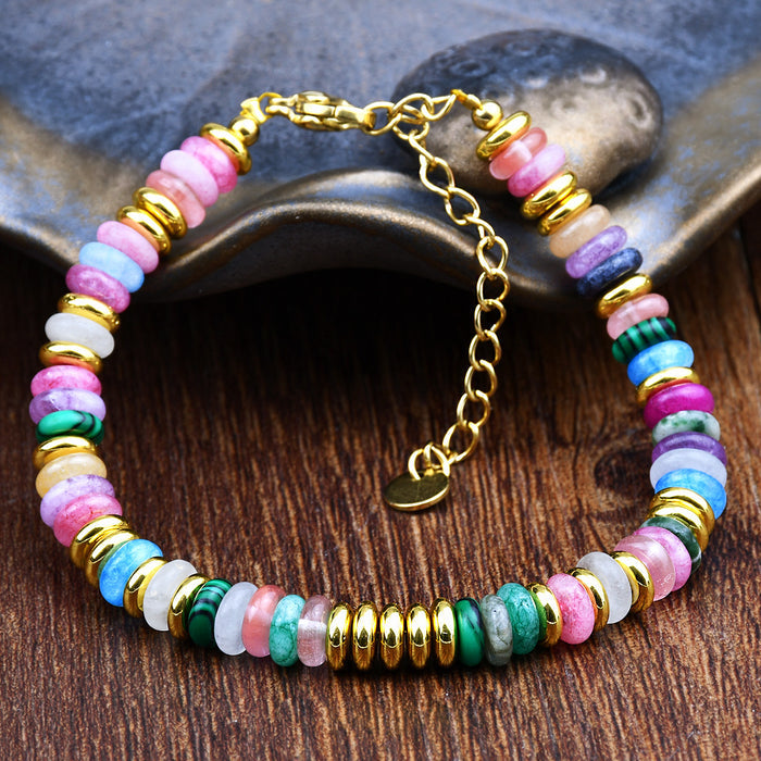 Dopamine Colorful Natural Stone Beaded Bracelet