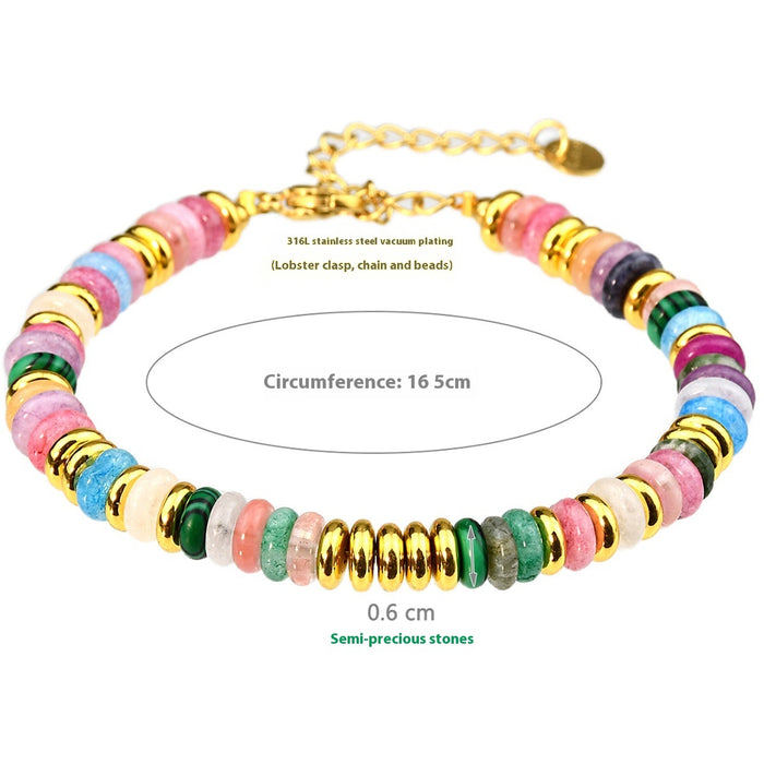 Dopamine Colorful Natural Stone Beaded Bracelet