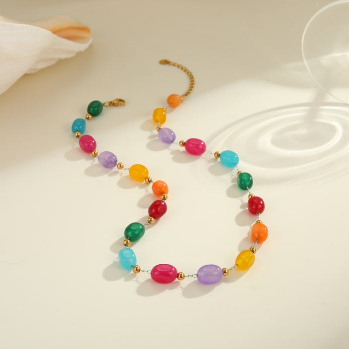 Dopamine Natural Stone Necklace