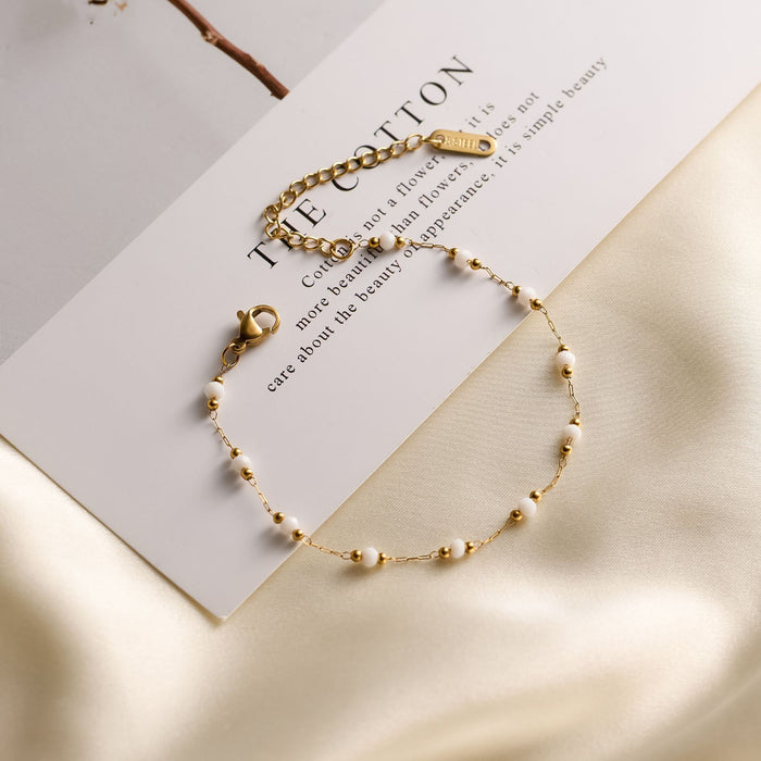 Dopamine Natural Stone Titanium Steel  Bracelet