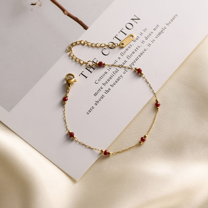 Dopamine Natural Stone Titanium Steel  Bracelet