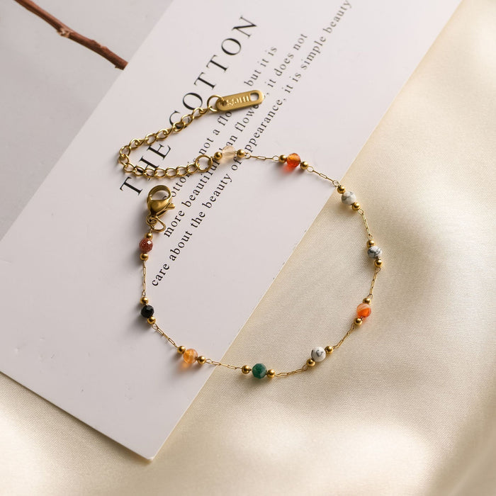 Dopamine Natural Stone Titanium Steel  Bracelet
