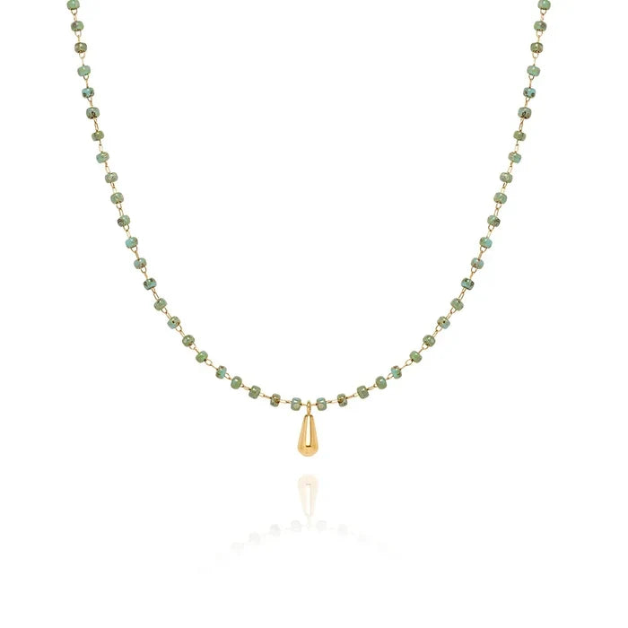 Dopamine Titanium Steel Natural Stone Necklace