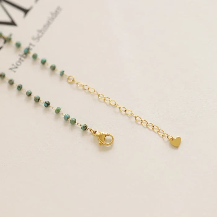 Dopamine Titanium Steel Natural Stone Necklace