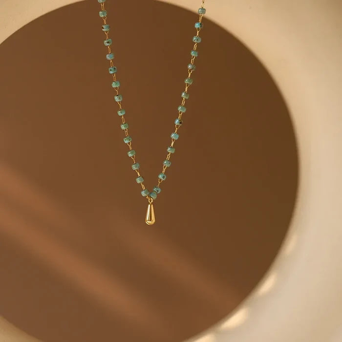 Dopamine Titanium Steel Natural Stone Necklace