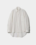 double-front cotton silk JQ stripe shirt