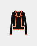 double-front rib knitted cardigan