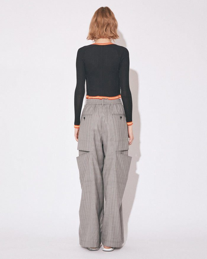 double-front rib knitted cardigan