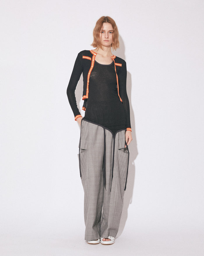 double-front rib knitted cardigan