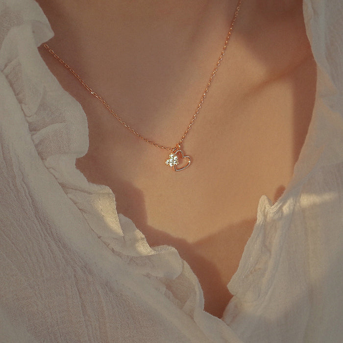 Double Heart Pendant Necklace | Gold & Silver Symbolic Gift