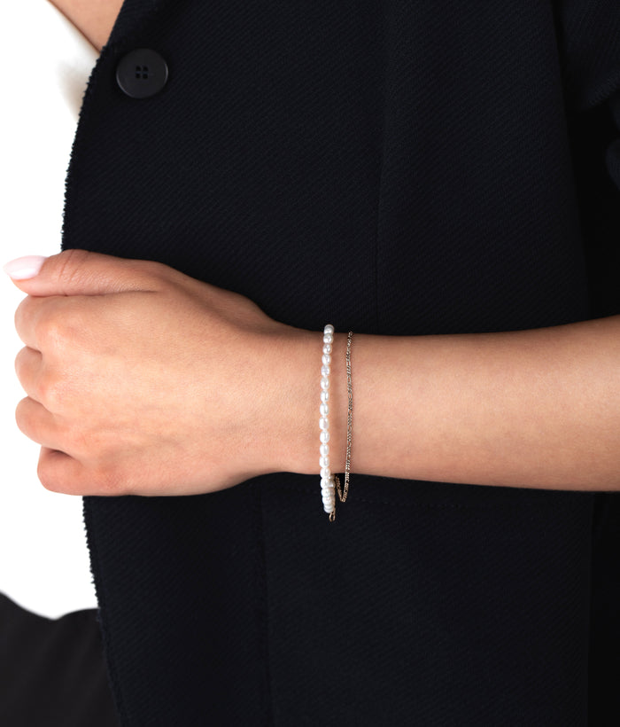 Double Strand Pearl Bracelet Sterling Silver