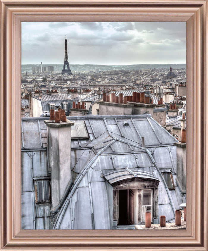 Dreamy Skyline - 28" x 34" Framed Wall Art - Gray