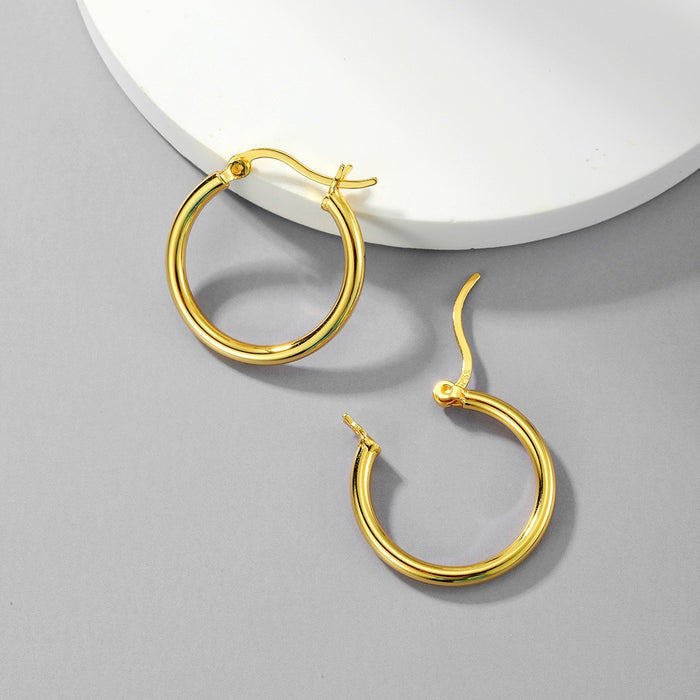 Earrings Hoop Circle Women Gold
