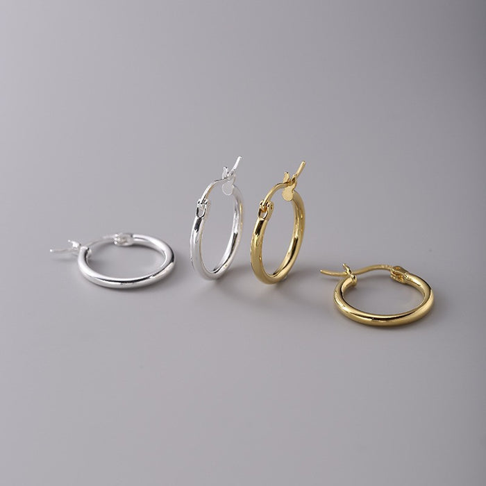 Earrings Hoop Circle Women Gold