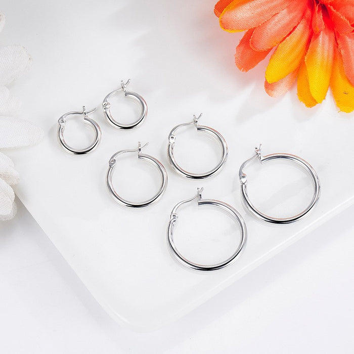 Earrings Hoop Circle Women Gold