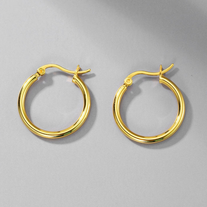 Earrings Hoop Circle Women Gold