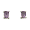 Emerald-Cut Gemstone Earrings