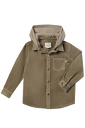 Brown hooded shirt on a white background
